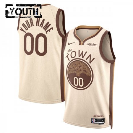 Maillot Basket Enfant Golden State Warriors Personnalisé 2025-26 Nike City Edition Blanc Swingman